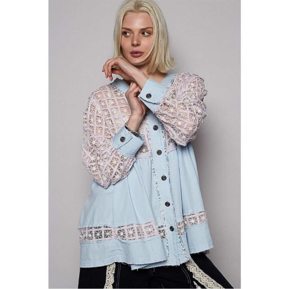POL Don’t Pass Me By Crotchet Blouse Small NWT
